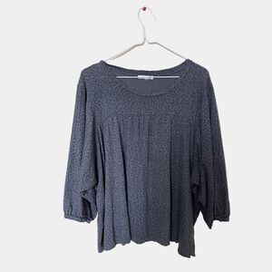 Sundry Women’s Cropped Long Sleeve Leopard Print Top Shirt Pullover Size 4